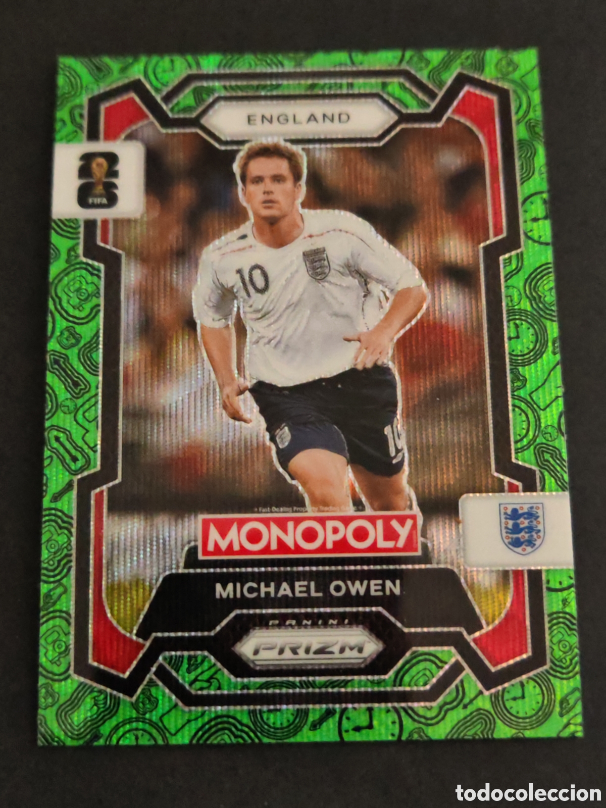 Cromos de F&uacute;tbol: 26 prizm paralela green Michael Owen England MONOPOLY FIFA 2026 WORLD CUP MUNDIAL ADRENALYN
