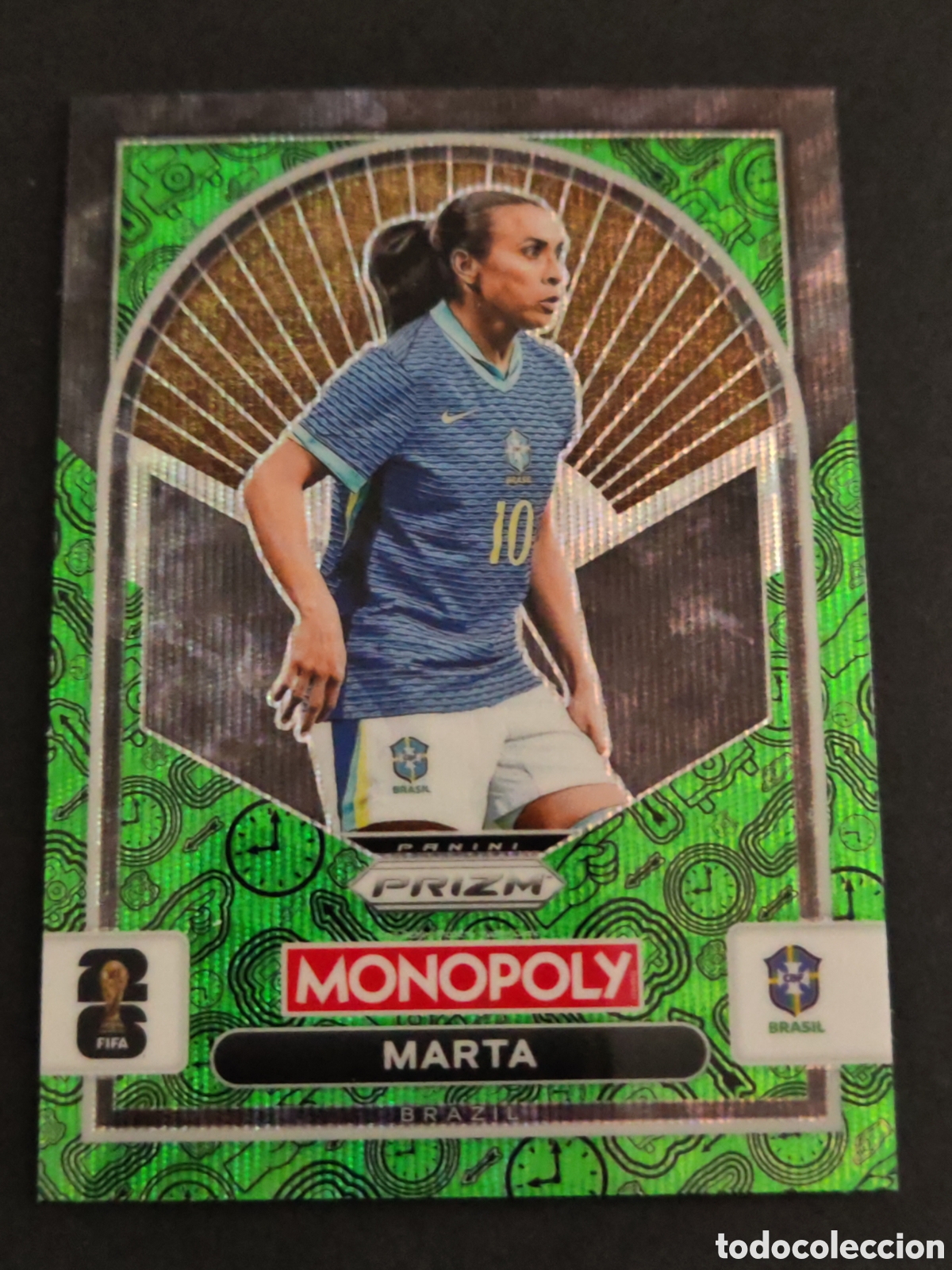 Cromos de F&uacute;tbol: 96 prizm paralela green MARTA leyenda BRASIL MONOPOLY FIFA 2026 WORLD CUP MUNDIAL ADRENALYN