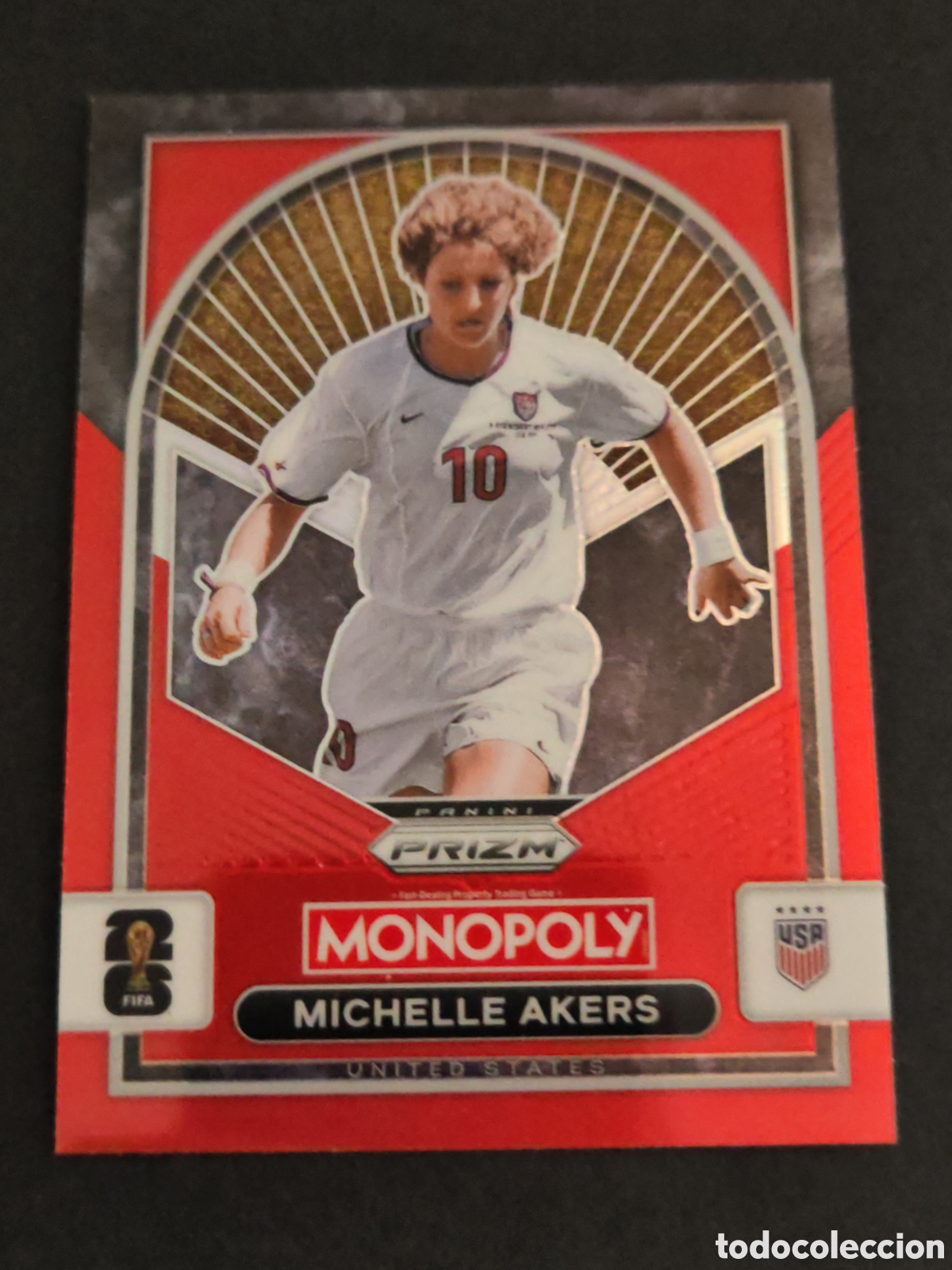 Cromos de F&uacute;tbol: 90 prizm paralela red MICHELLE AKERS USA EEUU MONOPOLY FIFA 2026 WORLD CUP MUNDIAL ADRENALYN