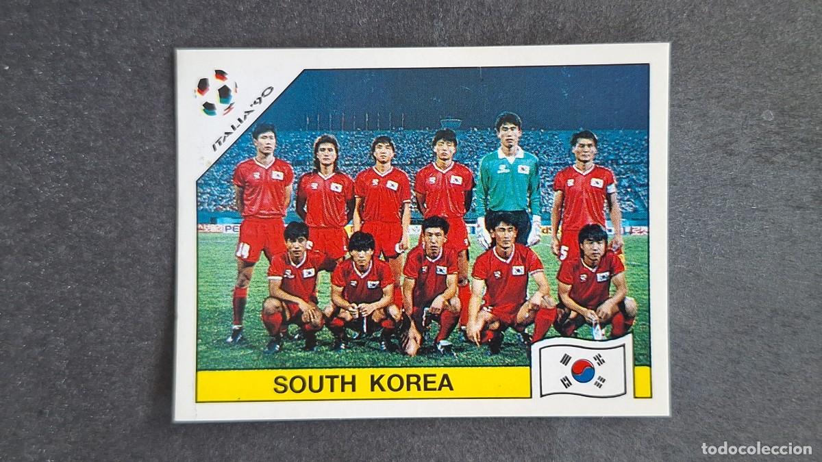 Cromos de F&uacute;tbol: L3 EQUIPO SELECCION KOREA DEL SUR 315 MUNDIAL ITALIA 90 PANINI NUNCA PEGADO SIN PEGAR