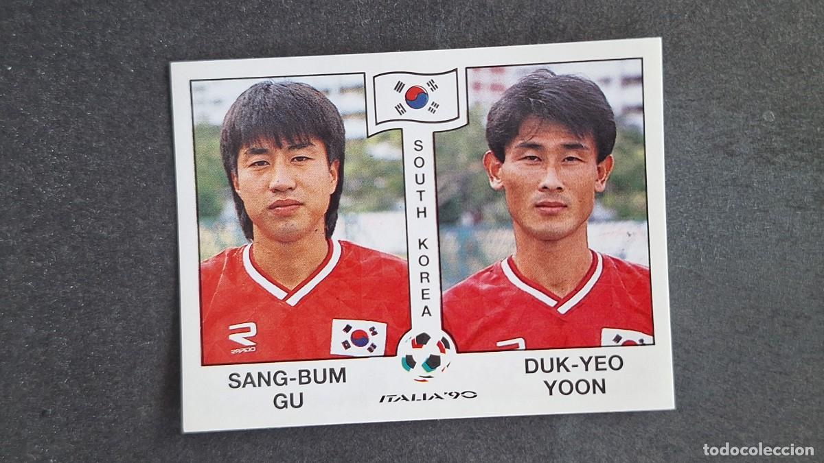Cromos de F&uacute;tbol: L3 GU - YOON SELECCION KOREA DEL SUR 320 MUNDIAL ITALIA 90 PANINI NUNCA PEGADO SIN PEGAR