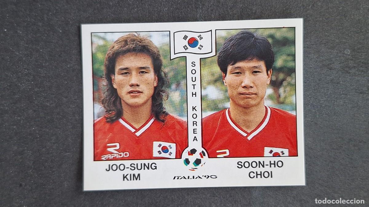 Cromos de F&uacute;tbol: L3 KIM - CHOI SELECCION KOREA DEL SUR 323 MUNDIAL ITALIA 90 PANINI NUNCA PEGADO SIN PEGAR
