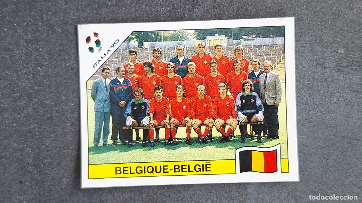 Cromos de F&uacute;tbol: L3 EQUIPO SELECCION BELGICA 328 MUNDIAL ITALIA 90 PANINI NUNCA PEGADO SIN PEGAR