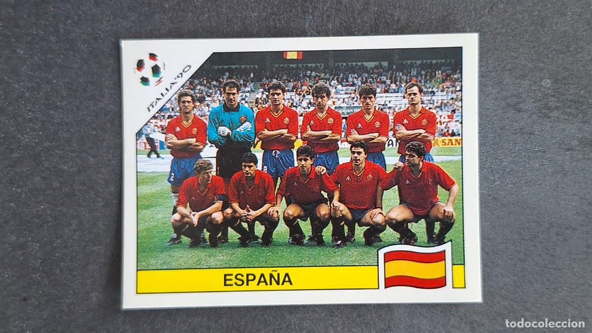 Cromos de F&uacute;tbol: L3 EQUIPO SELECCION ESPA&Ntilde;A 347 MUNDIAL ITALIA 90 PANINI NUNCA PEGADO SIN PEGAR