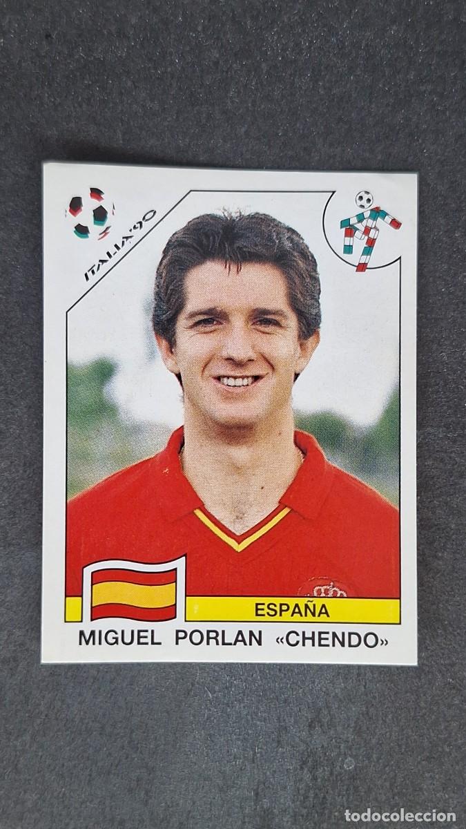 Cromos de F&uacute;tbol: L3 MIGUEL PORLAN CHENDO SELECCION ESPA&Ntilde;A 348 MUNDIAL ITALIA 90 PANINI NUNCA PEGADO SIN PEGAR