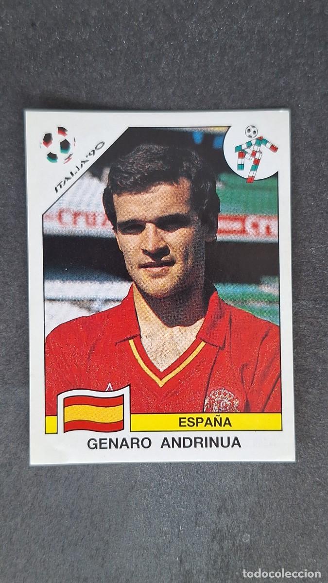 Cromos de F&uacute;tbol: L3 GENARO ANDRINUA SELECCION ESPA&Ntilde;A 349 MUNDIAL ITALIA 90 PANINI NUNCA PEGADO SIN PEGAR