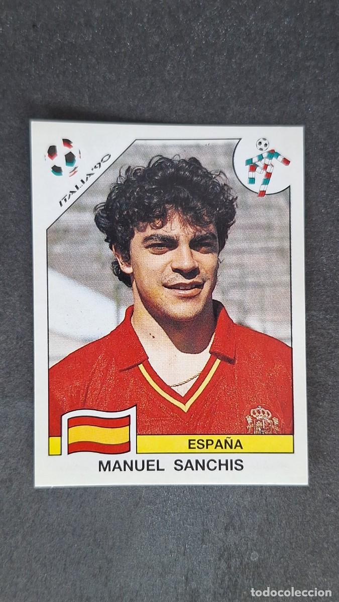 Cromos de F&uacute;tbol: L3 MANUEL SANCHIS SELECCION ESPA&Ntilde;A 351 MUNDIAL ITALIA 90 PANINI NUNCA PEGADO SIN PEGAR