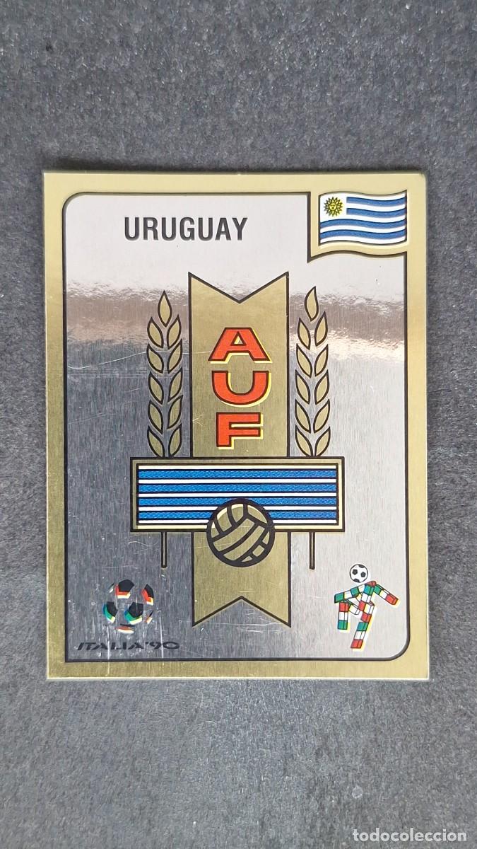 Cromos de F&uacute;tbol: L3 ESCUDO SELECCION URUGUAY 363 MUNDIAL ITALIA 90 PANINI NUNCA PEGADO SIN PEGAR