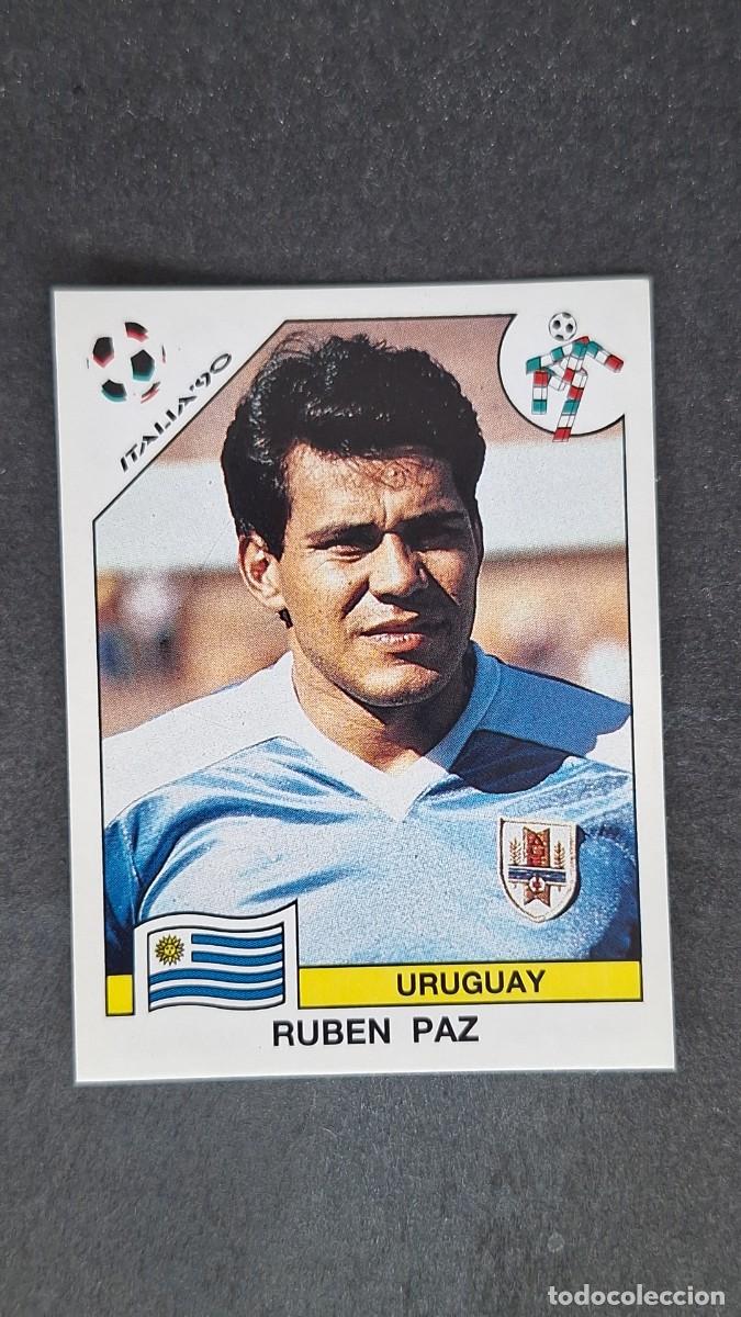 Cromos de F&uacute;tbol: L3 RUBEN PAZ SELECCION URUGUAY 377 MUNDIAL ITALIA 90 PANINI NUNCA PEGADO SIN PEGAR