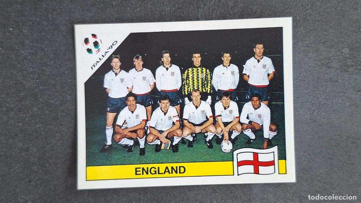 Cromos de F&uacute;tbol: L3 EQUIPO SELECCION INGLATERRA 385 MUNDIAL ITALIA 90 PANINI NUNCA PEGADO SIN PEGAR