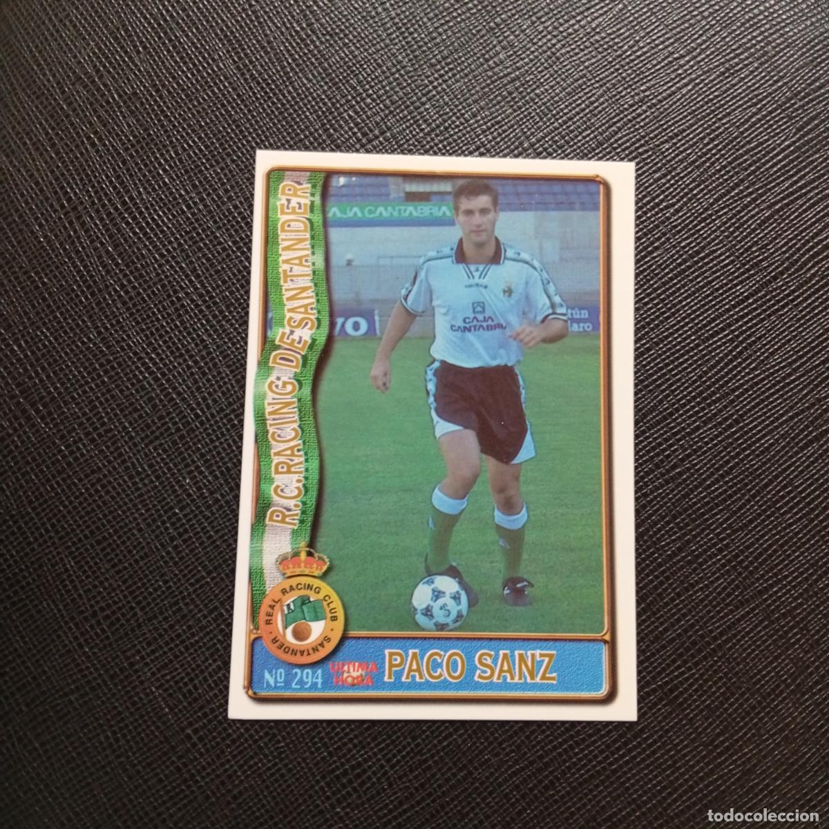 Cromos de F&uacute;tbol: 294 PACO SANZ RACING SANTANDER MUNDICROMO 1996 1997 CROMO FUTBOL 96 97 - A206 PG44 ULTIMA HORA
