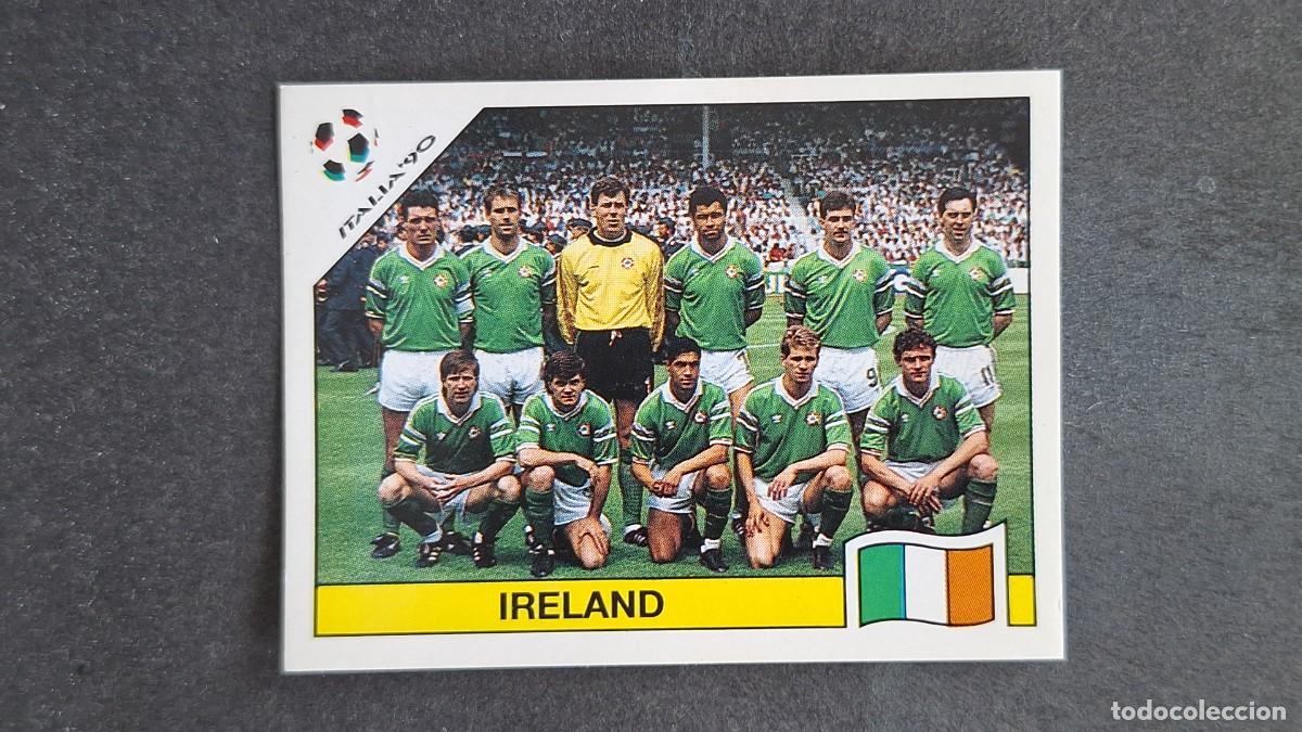Cromos de F&uacute;tbol: L3 EQUIPO SELECCION IRLANDA 423 MUNDIAL ITALIA 90 PANINI NUNCA PEGADO SIN PEGAR