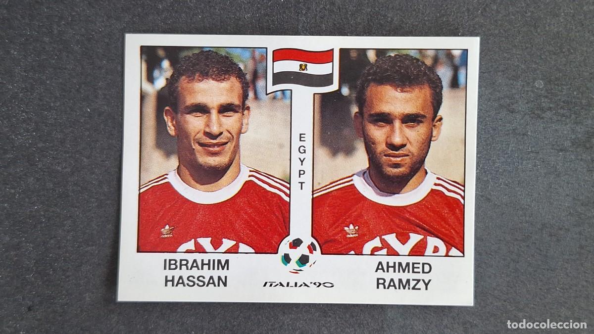 Cartes &agrave; collectionner de Football: L3 IBRAHIM HASSAN - AHMED RAMZY SELECCION EGIPTO 442 MUNDIAL ITALIA 90 PANINI NUNCA PEGADO SIN PEGAR