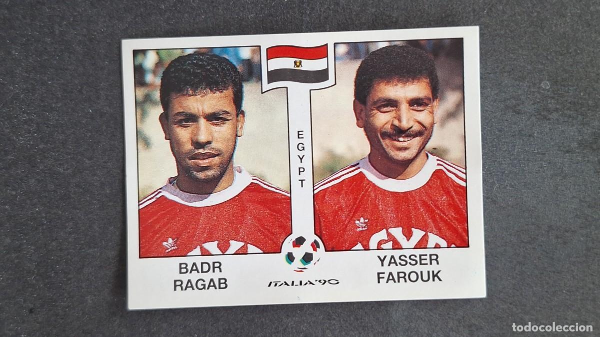 Fu&szlig;ball-Sticker: L3 BADR RAGAB - YASSER FAROUK SELECCION EGIPTO 446 MUNDIAL ITALIA 90 PANINI NUNCA PEGADO SIN PEGAR
