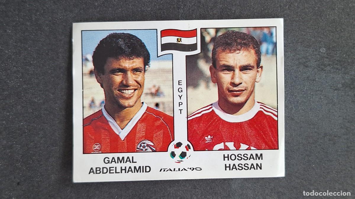 Fu&szlig;ball-Sticker: L3 GAMAL ABDELHAMIN - HOSSAM HASSAN SELECCION EGIPTO 448 MUNDIAL ITALIA 90 PANINI NUNCA PEGADO