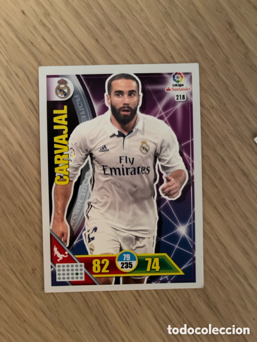 Cartes &agrave; collectionner de Football: CROMO ADRENALYN. LIGA 2016-2017 (REAL MADRID) N&deg;218 CARVAJAL