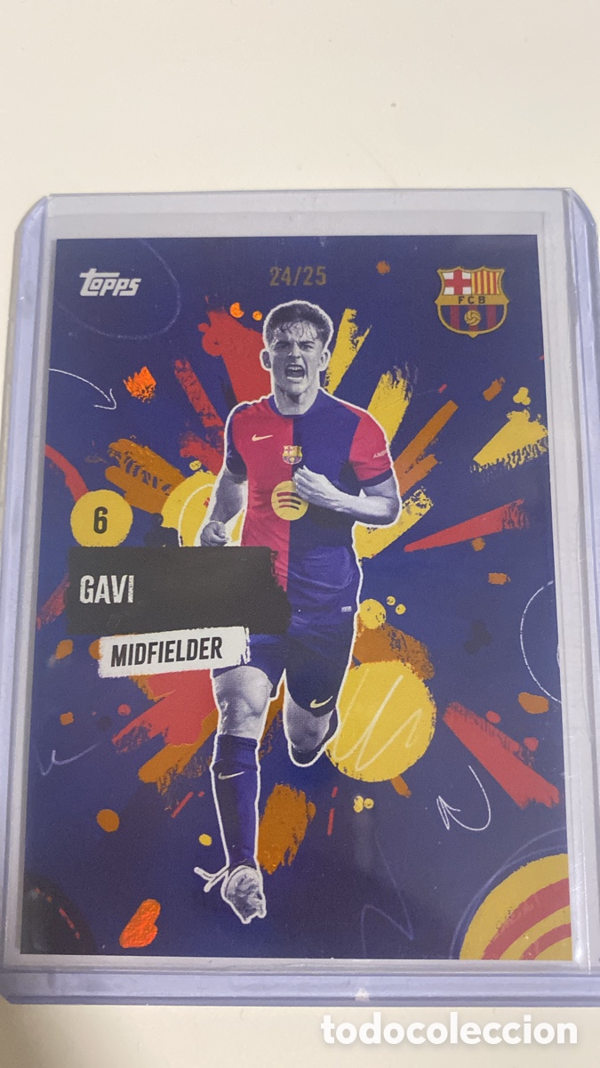 Cromos de F&uacute;tbol: Cromo Gavi #28/25 Topps FC Barcelona Fan Set 24/25 Rumba Numerada