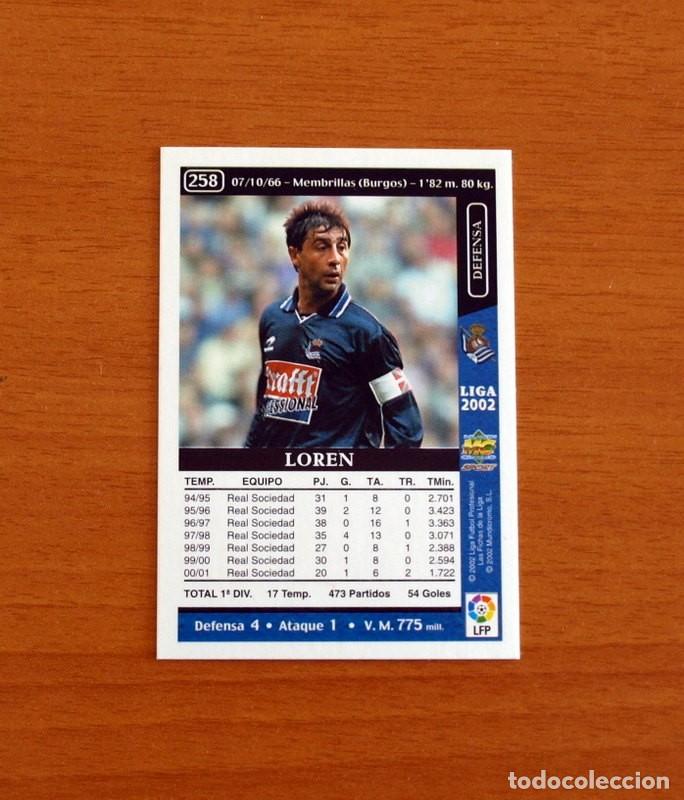Cartes &agrave; collectionner de Football: Real Sociedad - N&ordm; 258 Loren - Mundicromo Las Fichas de la Liga 2001-2002, 01-02