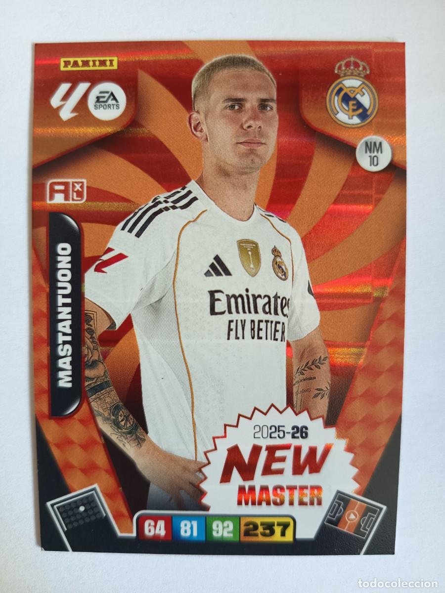 Cromos de F&uacute;tbol: ROOKIE CARD NM10 NEW MASTER FRANCO MASTANTUONO REAL MADRID ADRENALYN XL 2025 2026 25 26 PANINI LIGA