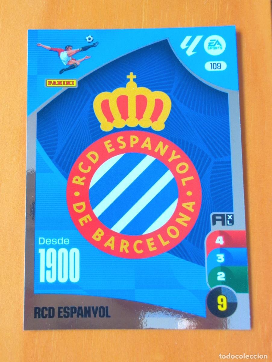 Cromos de F&uacute;tbol: 109 Escudo RCD Espanyol, Panini Adrenalyn XL 2024 2025 24 25
