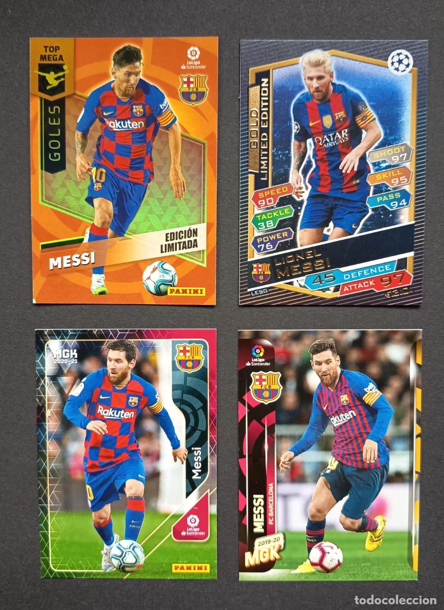 Cromos de f&uacute;tbol: LOTE DE 4 CROMOS MESSI - Foto 1