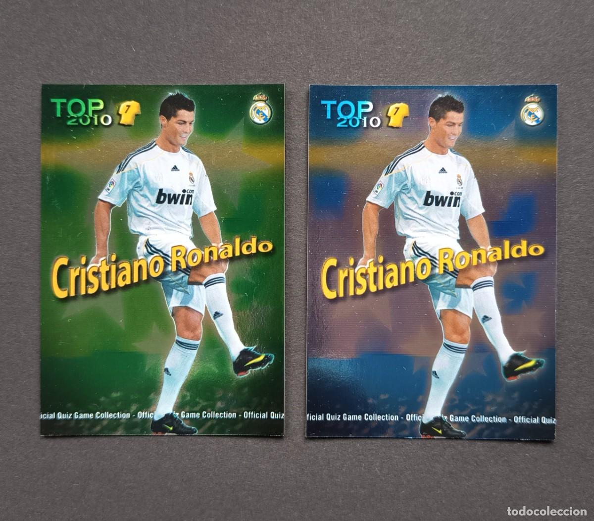 Cromos de F&uacute;tbol: 596 Cristiano Ronaldo 2 versiones TOP 2010 Real Madrid Rookie Mundicromo Las fichas de la liga