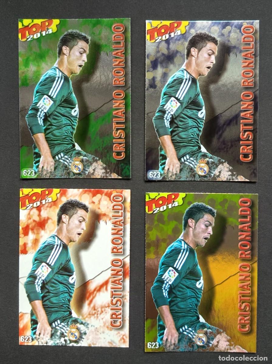 Cromos de F&uacute;tbol: 623 TOP 2014 CRISTIANO RONALDO REAL MADRID MUNDICROMO QUIZ GAME 4 versiones