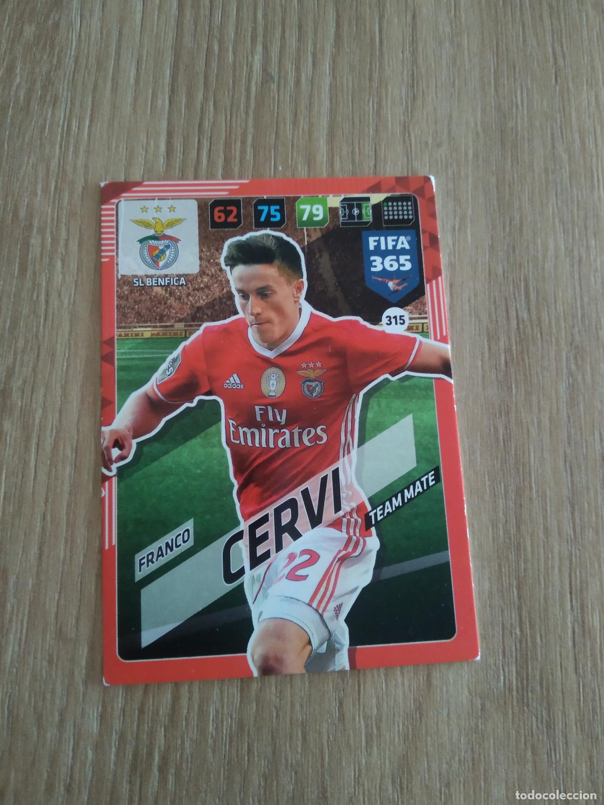 Cromos de F&uacute;tbol: 315 FRANCO CERVI BENFICA CROMO FUTBOL PANINI ADRENALYN 17-18 FIFA 365 2017-2018