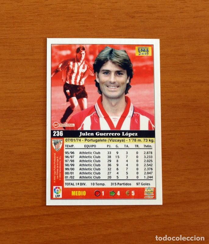 Cromos de F&uacute;tbol: Athletic de Bilbao - N&ordm; 236 Julen Guerrero - Mundicromo Las Fichas de la Liga 2002-2003, 02-03