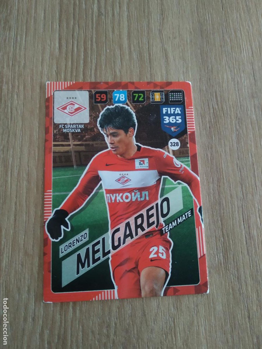 Cromos de F&uacute;tbol: 328 LORENZO MELGAREJO SPARTAK MOSCU CROMO FUTBOL PANINI ADRENALYN 17-18 FIFA 365 2017-2018