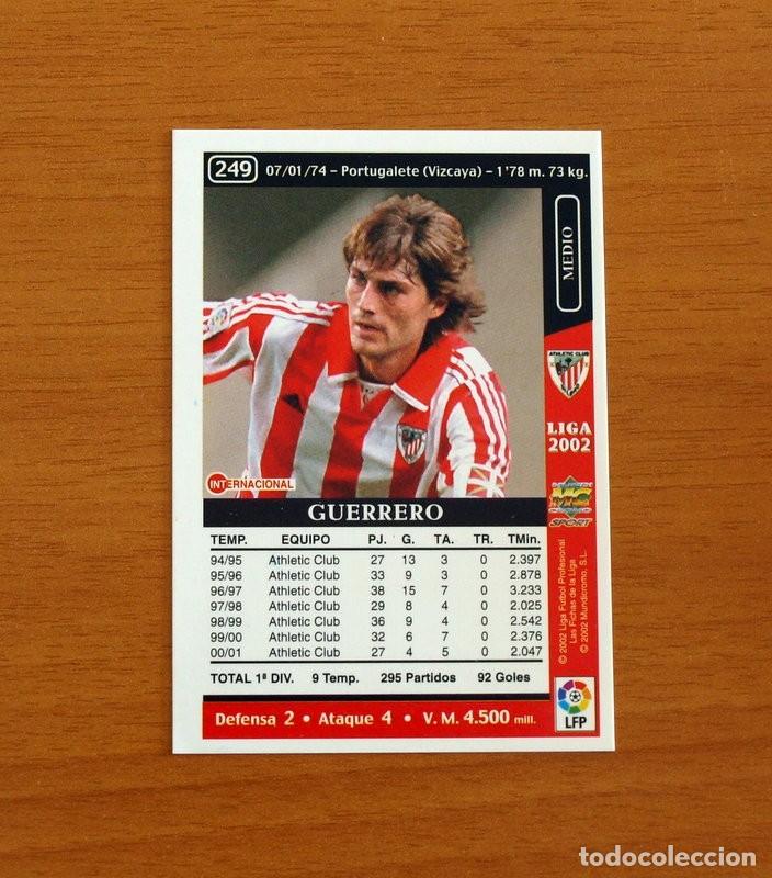 Cromos de F&uacute;tbol: Athletic de Bilbao - N&ordm; 249 Julen Guerrero - Mundicromo Las Fichas de la Liga 2001-2002, 01-02