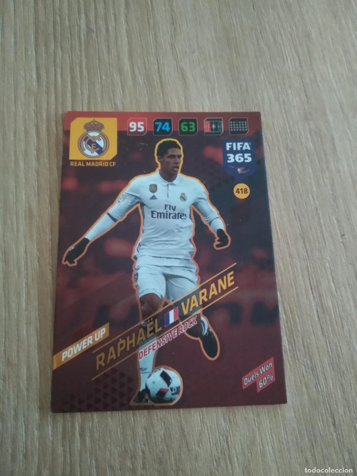 Cromos de F&uacute;tbol: 418 VARANE REAL MADRID CROMO FUTBOL PANINI ADRENALYN 17-18 FIFA 365 2017-2018