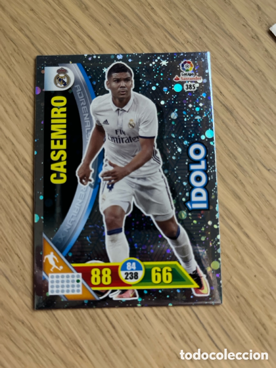 Cromos de F&uacute;tbol: CROMO ADRENALYN - LIGA 2016-2017 (REAL MADRID) N&deg;385 CASEMIRO. IDOLO