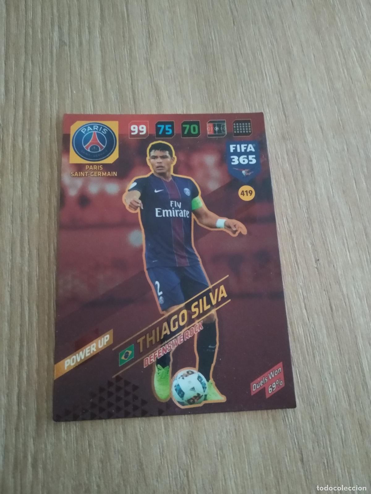 Cromos de F&uacute;tbol: 419 THIAGO SILVA PARIS SAINT GERMAIN CROMO FUTBOL PANINI ADRENALYN 17-18 FIFA 365 2017-2018
