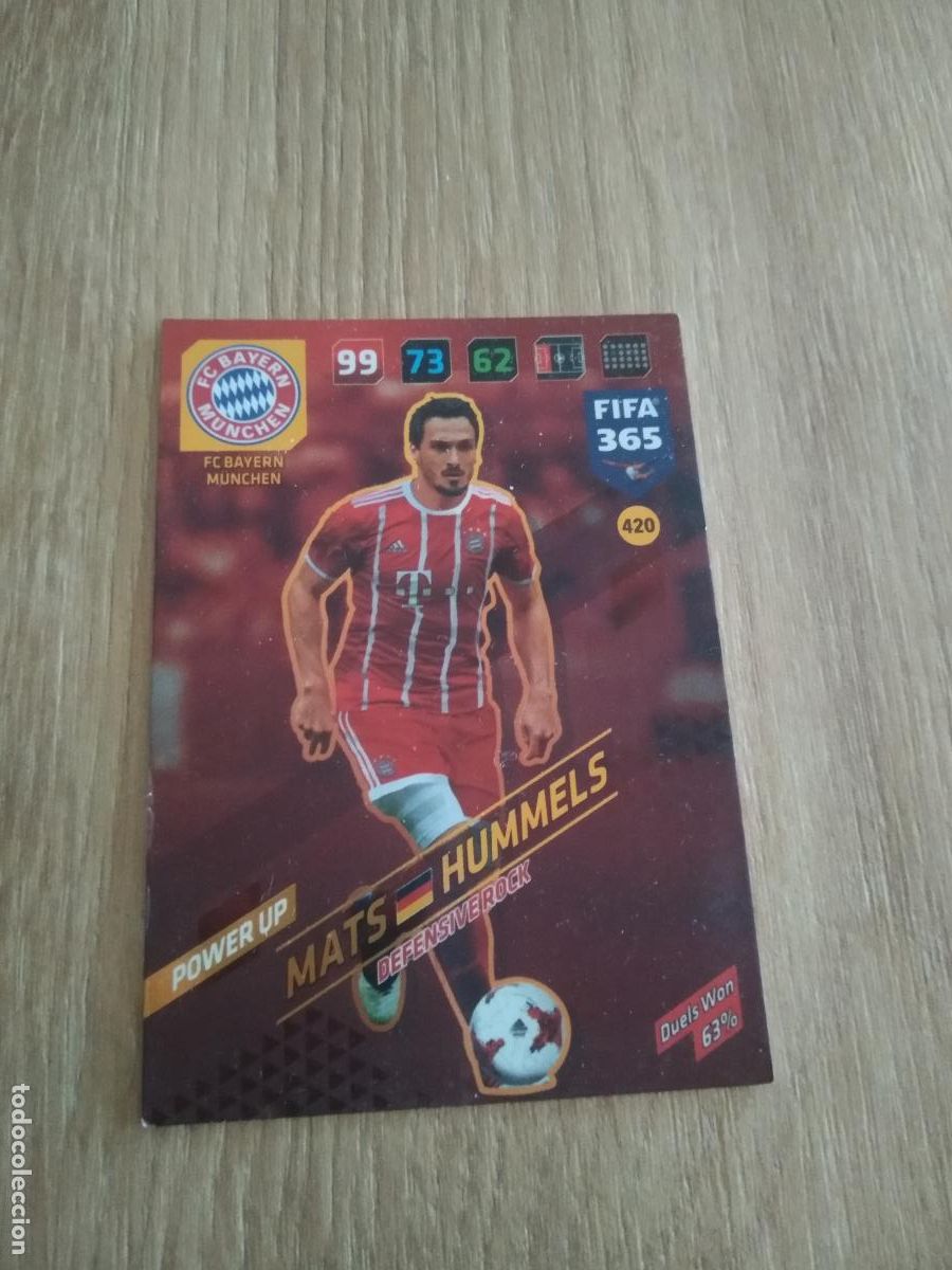 Cromos de F&uacute;tbol: 420 HUMMELS BAYERN MUNICH CROMO FUTBOL PANINI ADRENALYN 17-18 FIFA 365 2017-2018