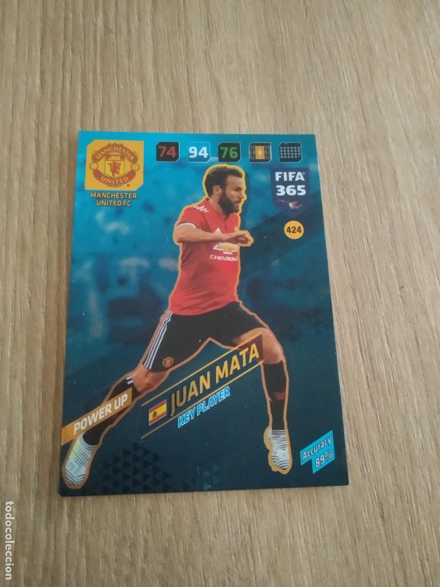 Cromos de F&uacute;tbol: 424 JUAN MATA MANCHESTER UNITED CROMO FUTBOL PANINI ADRENALYN 17-18 FIFA 365 2017-2018