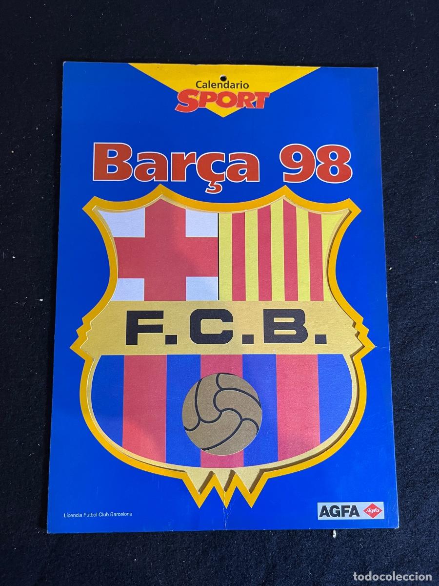 Cromos de F&uacute;tbol: Carpeta original Calendario Sport Bar&ccedil;a 98 FC Barcelona Kappa AGFA vintage 1998