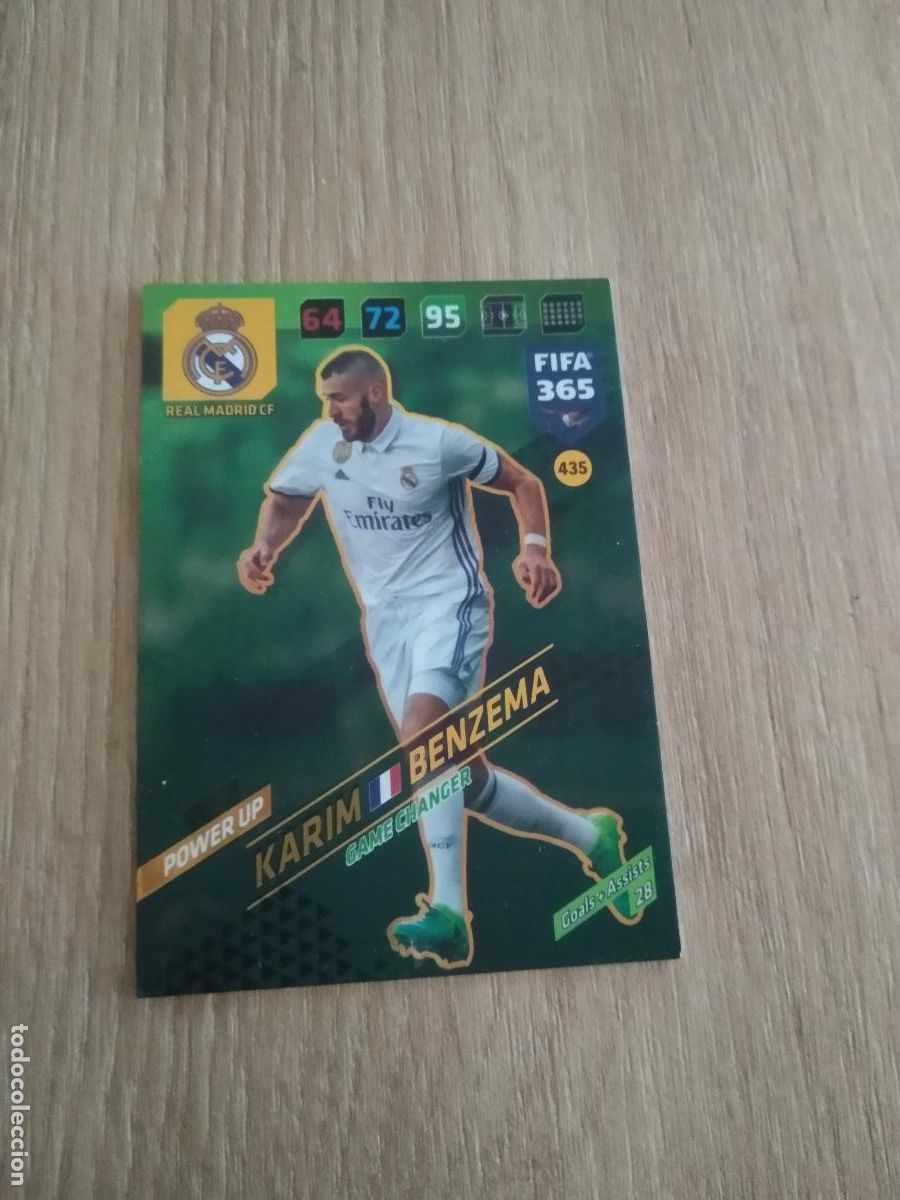 Cromos de F&uacute;tbol: 435 BENZEMA REAL MADRID CROMO FUTBOL PANINI ADRENALYN 17-18 FIFA 365 2017-2018