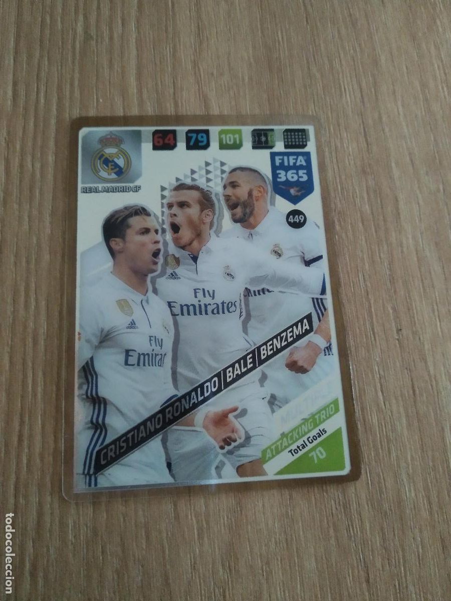 Cromos de F&uacute;tbol: 449 CRISTIANO RONALDO BALE BENZEMA MADRID CROMO FUTBOL PANINI ADRENALYN 17-18 FIFA 365 2017-2018