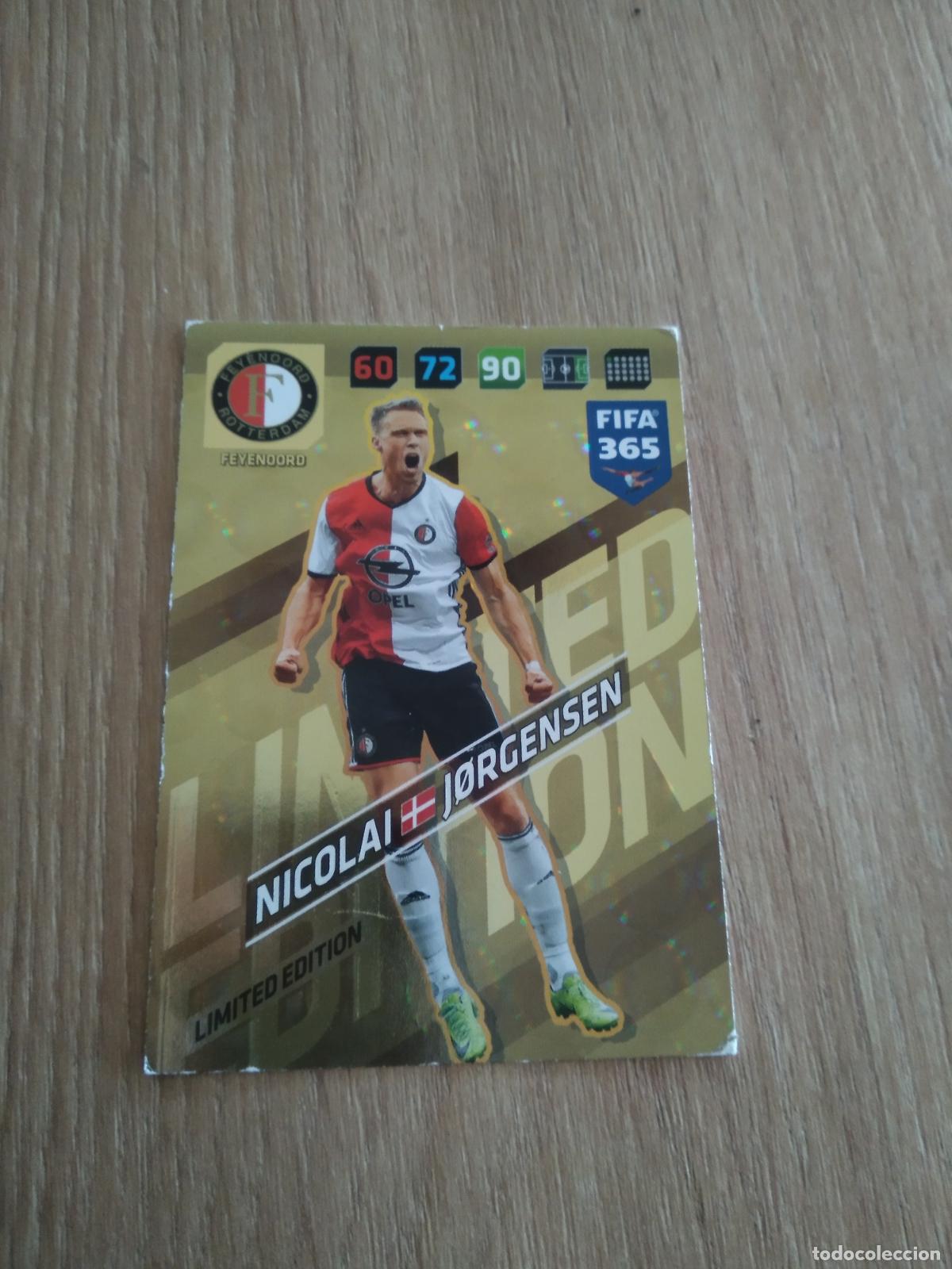 Cromos de F&uacute;tbol: JORGENSEN FEYENOORD EDICION LIMITADA CROMO FUTBOL PANINI ADRENALYN 17-18 FIFA 365 2017-2018