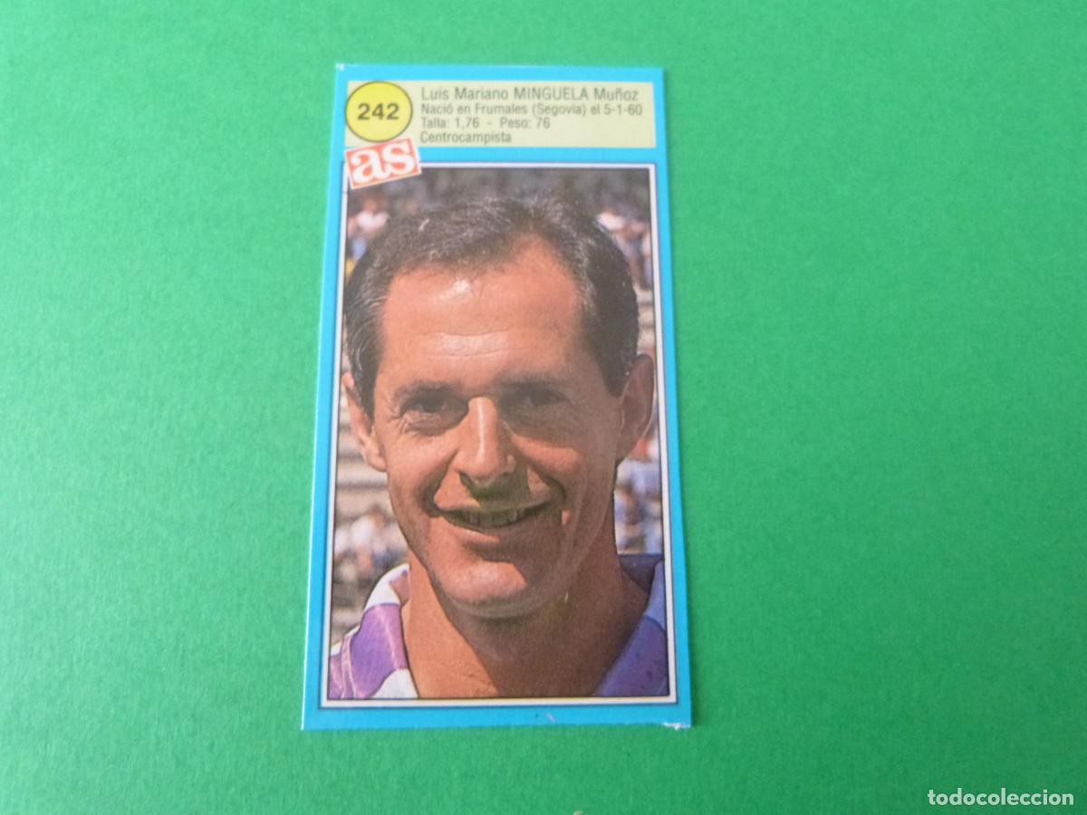 Cromos de F&uacute;tbol: CROMO FUTBOL MINGUELA REAL VALLADOLID RECORTADO N&ordm; 242 ASES DE LA LIGA 1990-1991/90-91 DIARIO AS