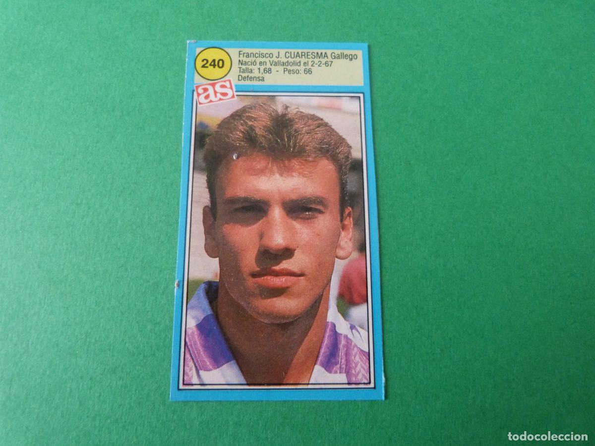 Cromos de F&uacute;tbol: CROMO FUTBOL CUARESMA REAL VALLADOLID RECORTADO N&ordm; 240 ASES DE LA LIGA 1990-1991/90-91 DIARIO AS