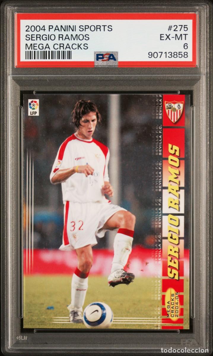 Cromos de F&uacute;tbol: Rookie Sergio Ramos Dificil #275 BIS Panini Megacracks 2004 Sevilla PSA 6 EX MT
