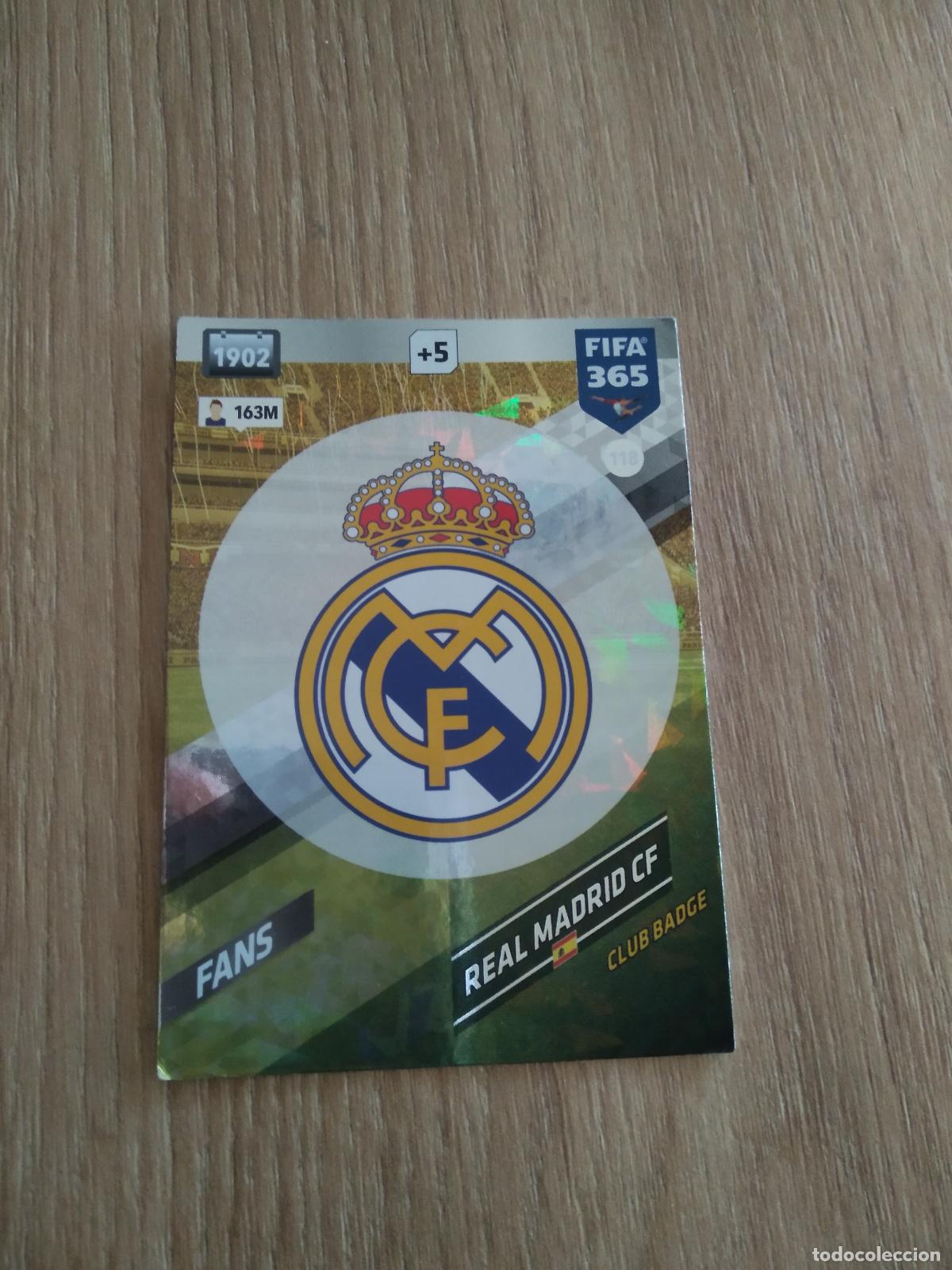 Cromos de F&uacute;tbol: 118 ESCUDO REAL MADRID CROMO FUTBOL PANINI ADRENALYN 17-18 FIFA 365 2017-2018