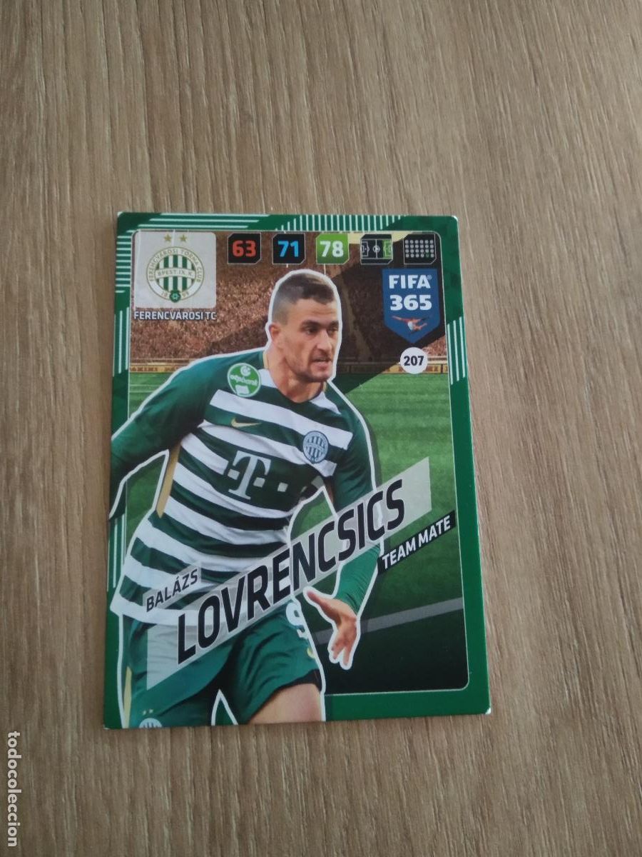 Cromos de F&uacute;tbol: 207 LOVRENCSICS FERENCVAROSI CROMO FUTBOL PANINI ADRENALYN 17-18 FIFA 365 2017-2018