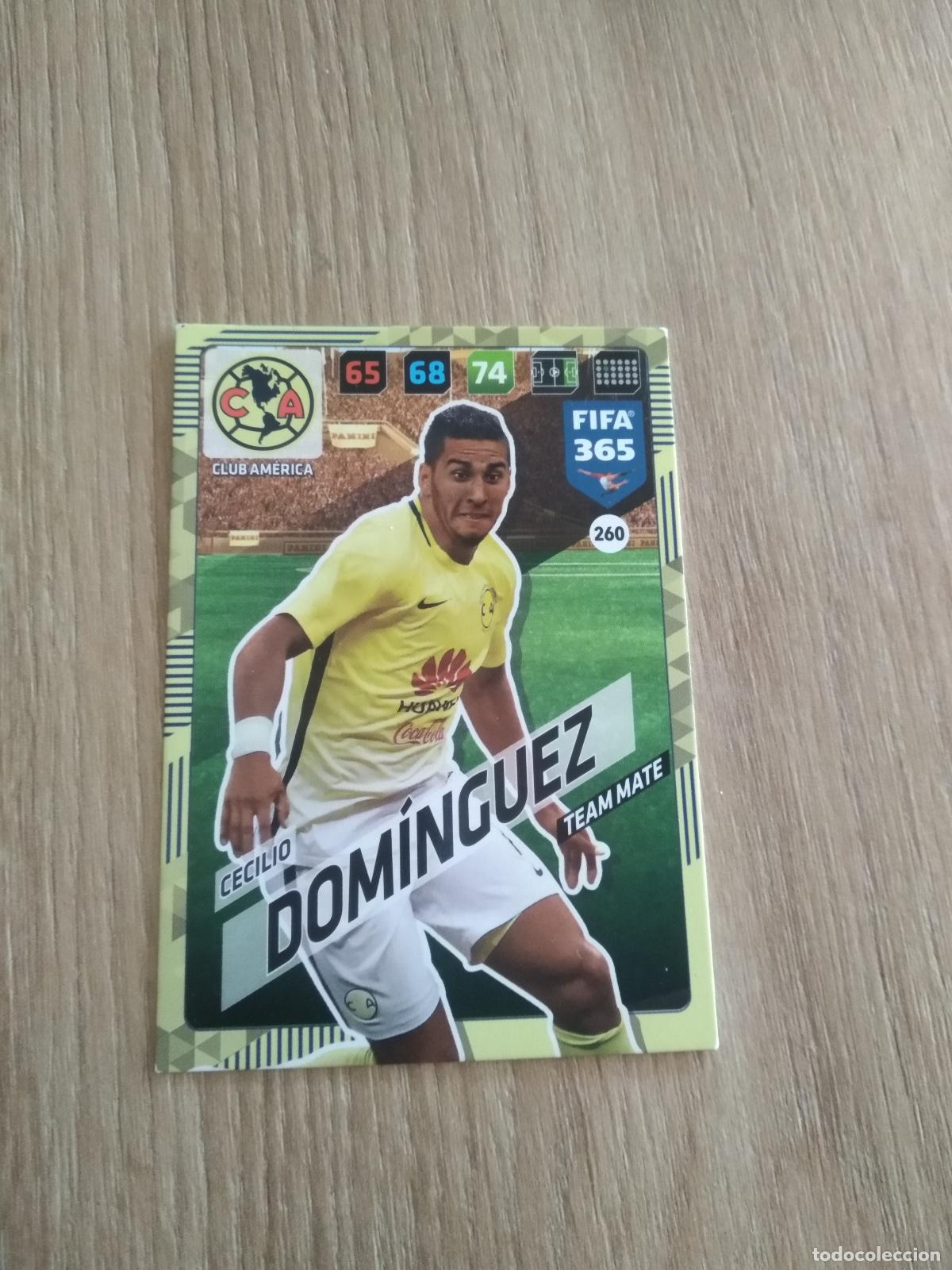 Cromos de F&uacute;tbol: 260 CECILIO DOMINGUEZ CLUB AMERICA CROMO FUTBOL PANINI ADRENALYN 17-18 FIFA 365 2017-2018