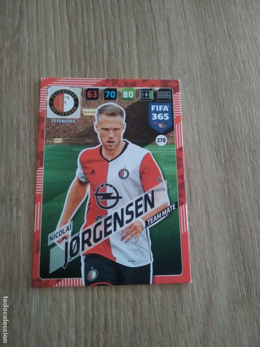 Cromos de F&uacute;tbol: 278 JORGENSEN FEYENOORD CROMO FUTBOL PANINI ADRENALYN 17-18 FIFA 365 2017-2018
