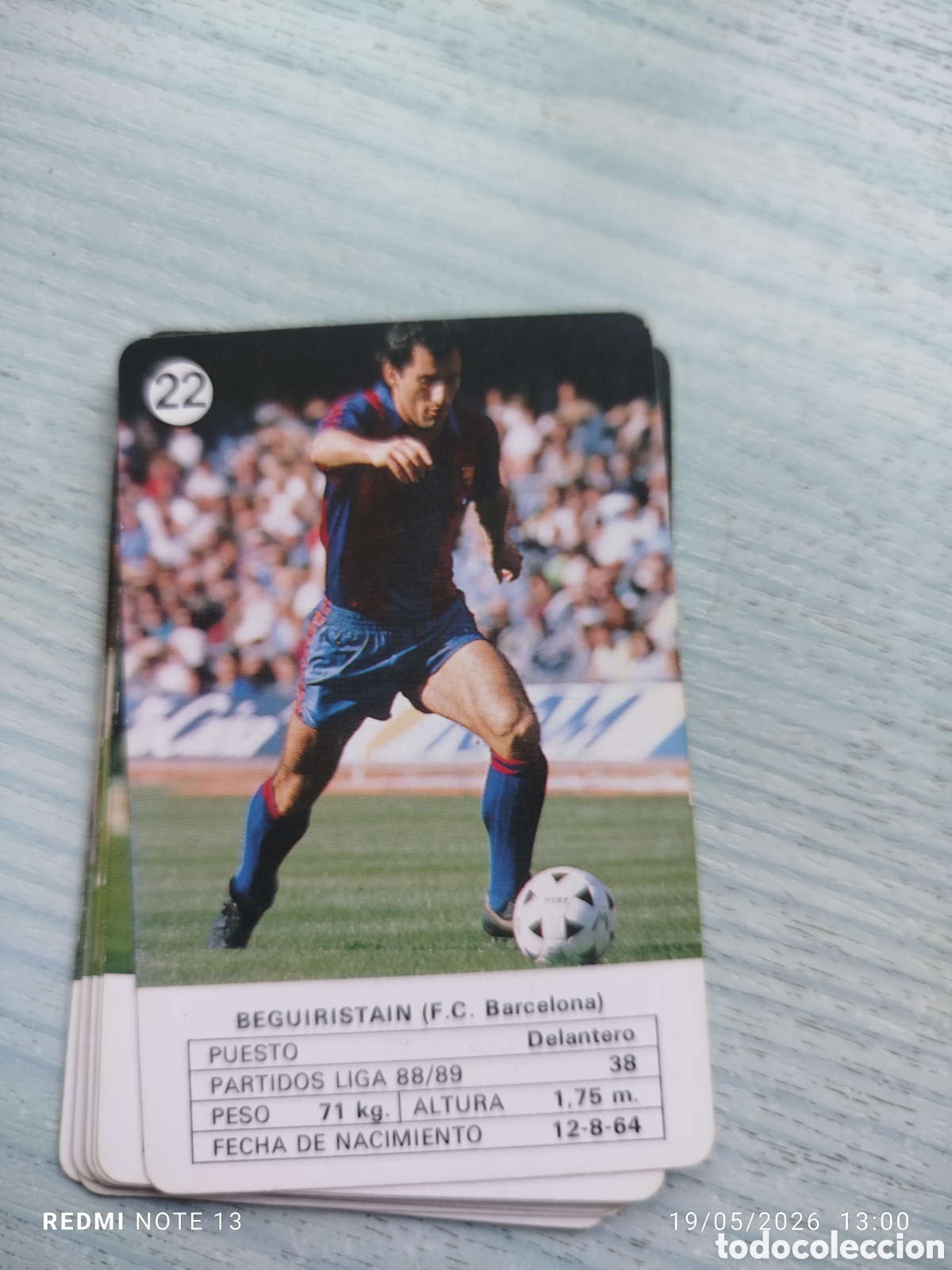 Cromos de F&uacute;tbol: Cromo carta beguiristain.f.v.barcelona