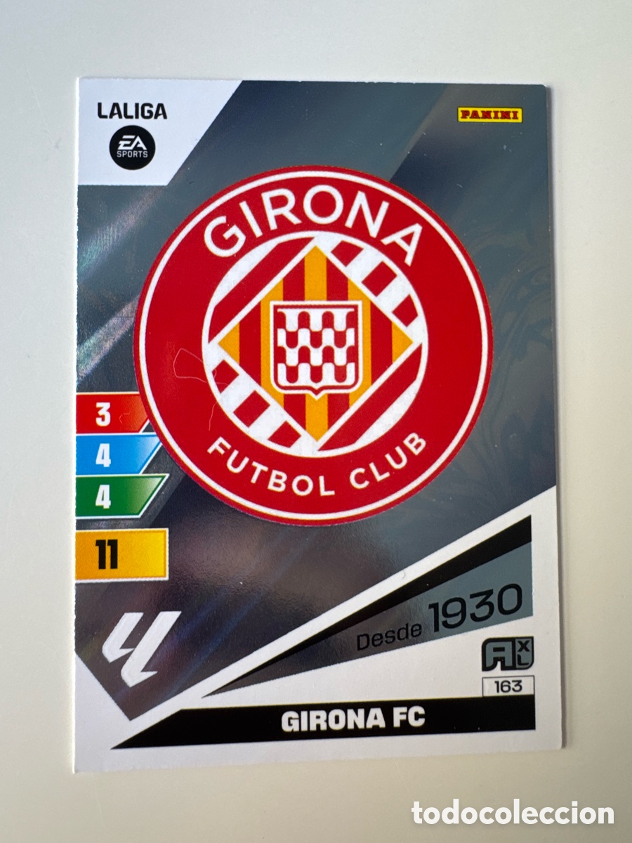 Cromos de F&uacute;tbol: PANINI ADRENALYN XL La Liga 2023 2024 23 24 Girona FC N&ordm; 163 Escudo