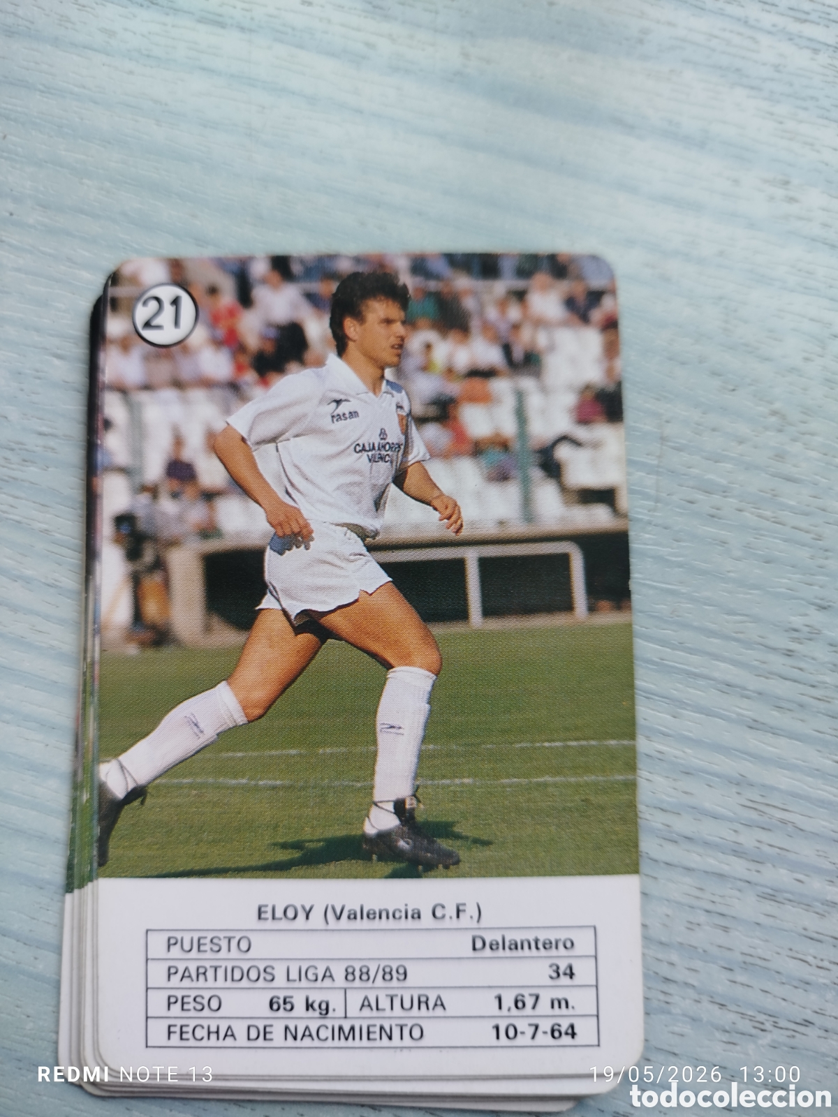 Cromos de F&uacute;tbol: Cromo carta Eloy valencia